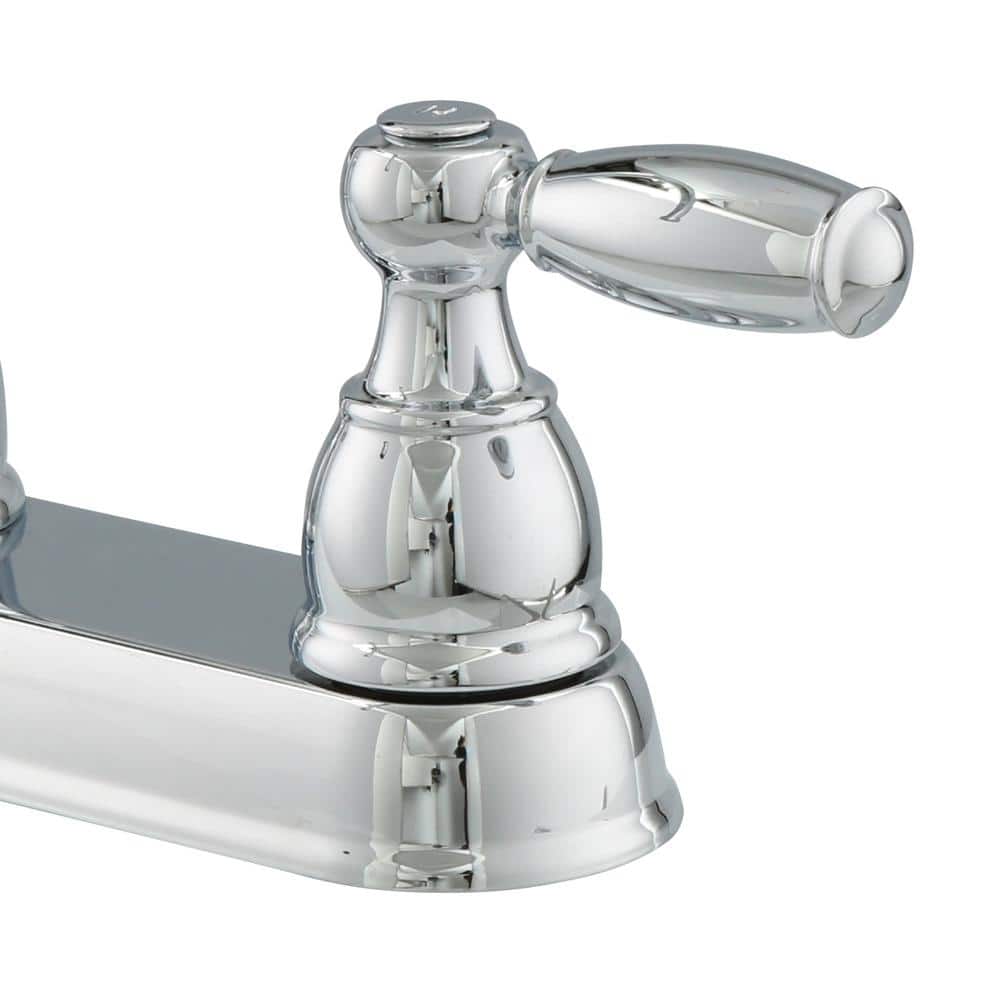Chrome Double Handle Kitchen Faucet with Side Sprayer
