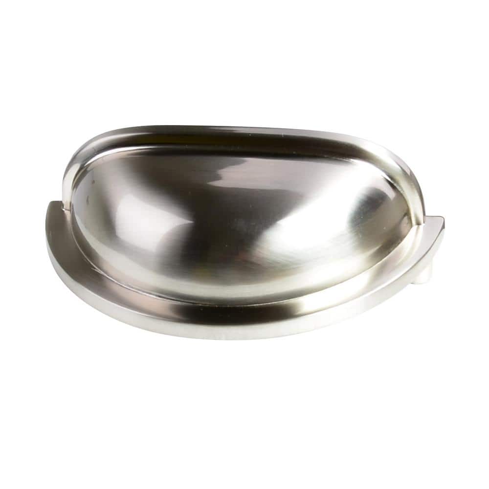 Satin Nickel Modern Traditional Cup Drawer Pulls 10-Pack