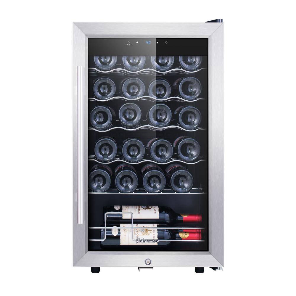 Kalamera 24 Bottle Single Zone Wine Cooler Small Wine Fridge KRC24SS The Home Depot