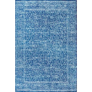 Azul Filigree Blue and White Blue 4 ft. x 6 ft. Area Rug