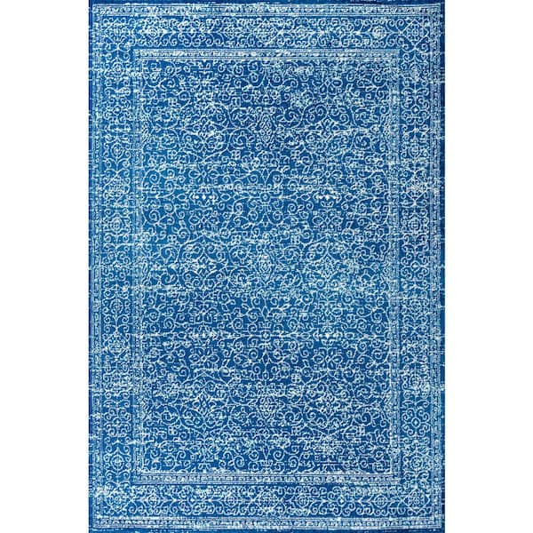 JONATHAN Y Azul Filigree Blue and White Blue 4 ft. x 6 ft. Area Rug