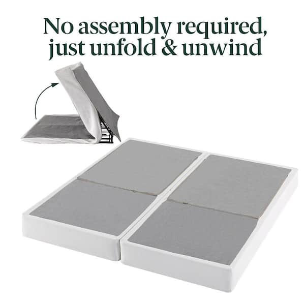 Zinus No Assembly King - Split White Metal Box Spring 9 in