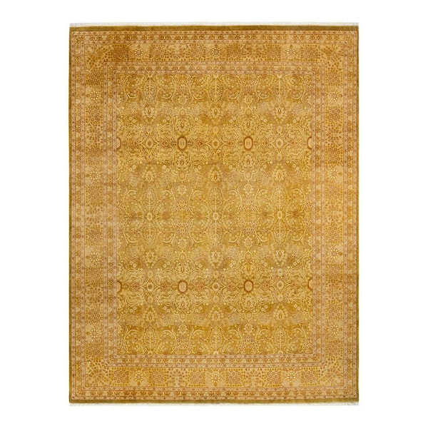 Solo Rugs Mogul One-of-a-Kind Traditional Green 8 ft. 2 in. x 10 ft. 1 in. Floral Area Rug