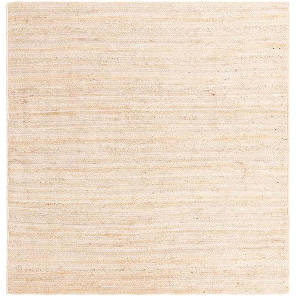 Unique Loom Braided Jute Dhaka White 8' 0 x 8' 0 Area Rug 3153065 The