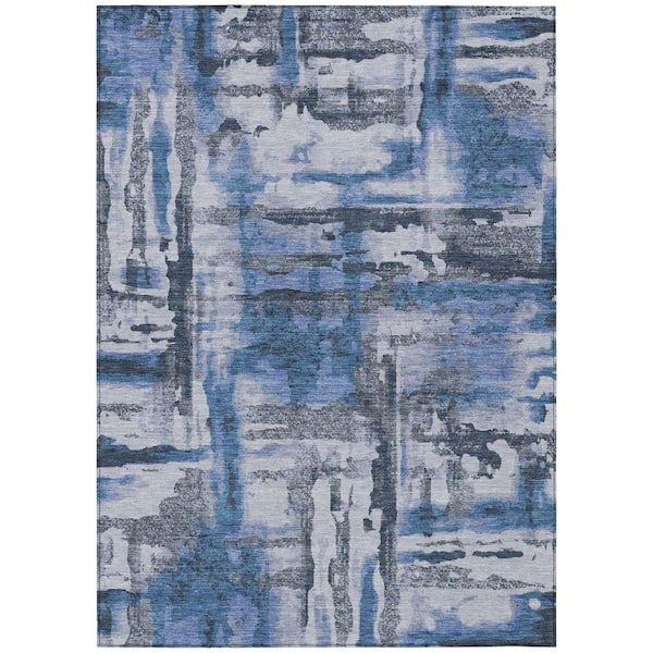 Chantille Machine Washable Indoor/Outdoor Abstract ACN2015 Blue 2 ft. 6 in. x 3 ft. 10 in. Area Rug