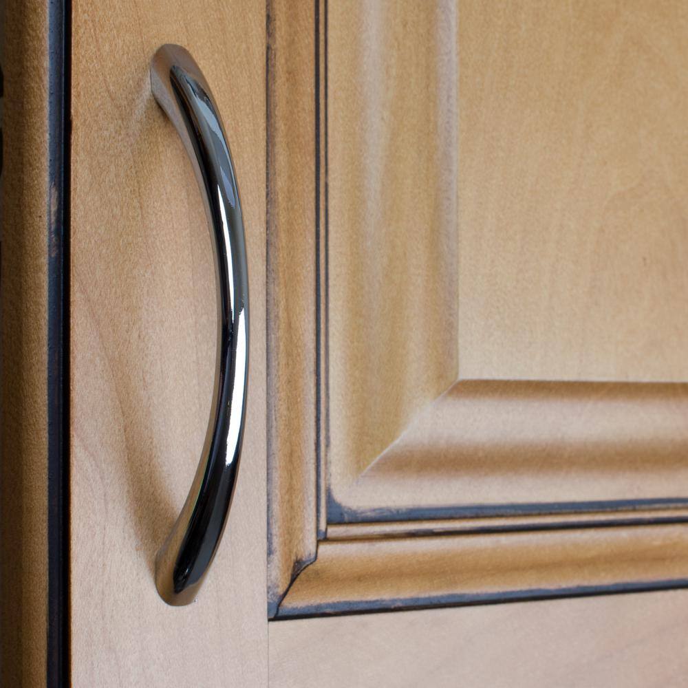 Polished Chrome Modern Arch Cabinet Pull with Mounting Hardware