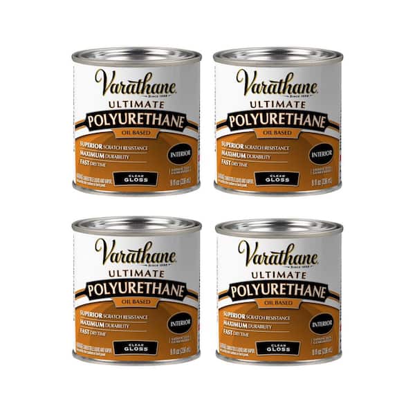 Varathane 8 oz. Clear Gloss Oil-Based Interior Shellac, Lacquer & Polyurethane (4-Pack)