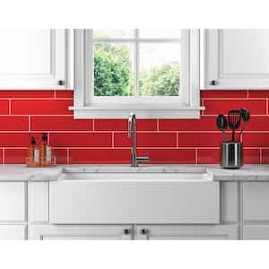 Restore 4 in. x 16 in. Glazed Ceramic Red Subway Tile (13.2 sq. ft./case)