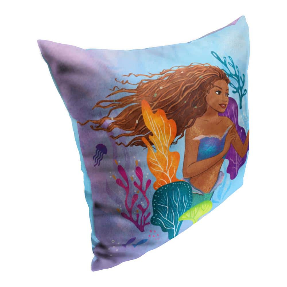 Disney Little Mermaid Fish Friends 18x18 Polyester Throw Pillow