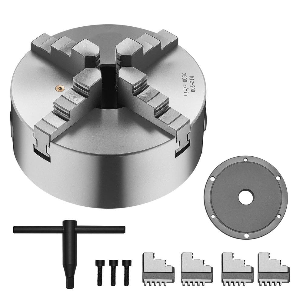 SKYSHALO 4-Jaw Lathe Chuck, 8 in. Self-Centering Chuck with