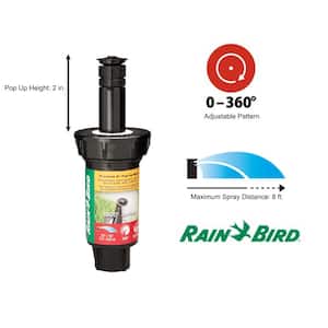 1800 Series 2 in. Pop-Up Professional Sprinkler, 0-360 Degree Pattern, Adjustable up to 8 ft.