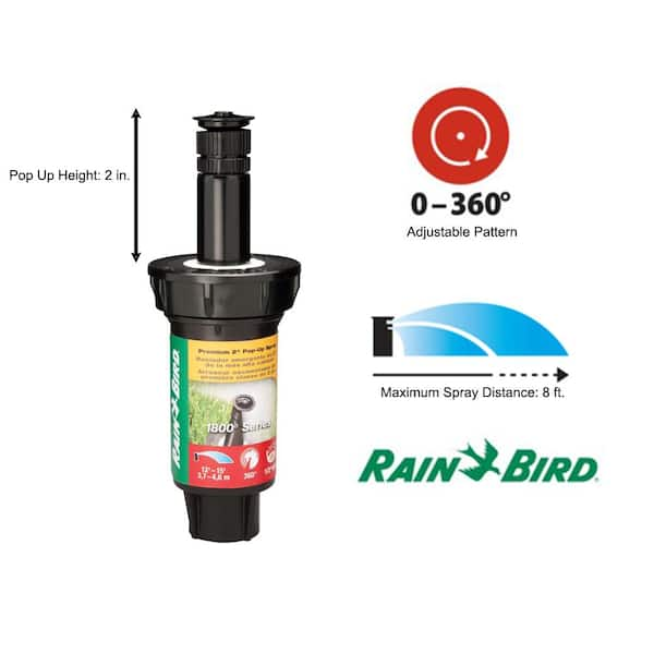 1800 Series 2 in. Pop-Up Professional Sprinkler, 0-360 Degree Pattern, Adjustable up to 8 ft.