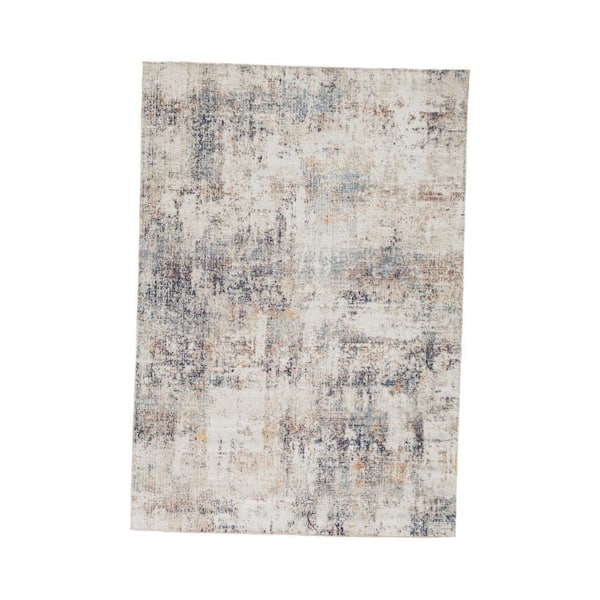 Selena  Blue, Ivory and Taupe Geometric 5 ft. x 7 ft. Area Rug