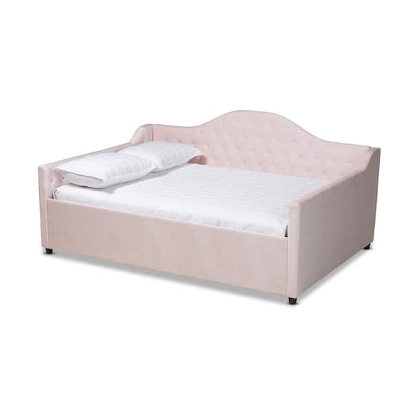 Baxton Studio Perry Light Pink Queen Daybed 156-9449-HD - The Home Depot