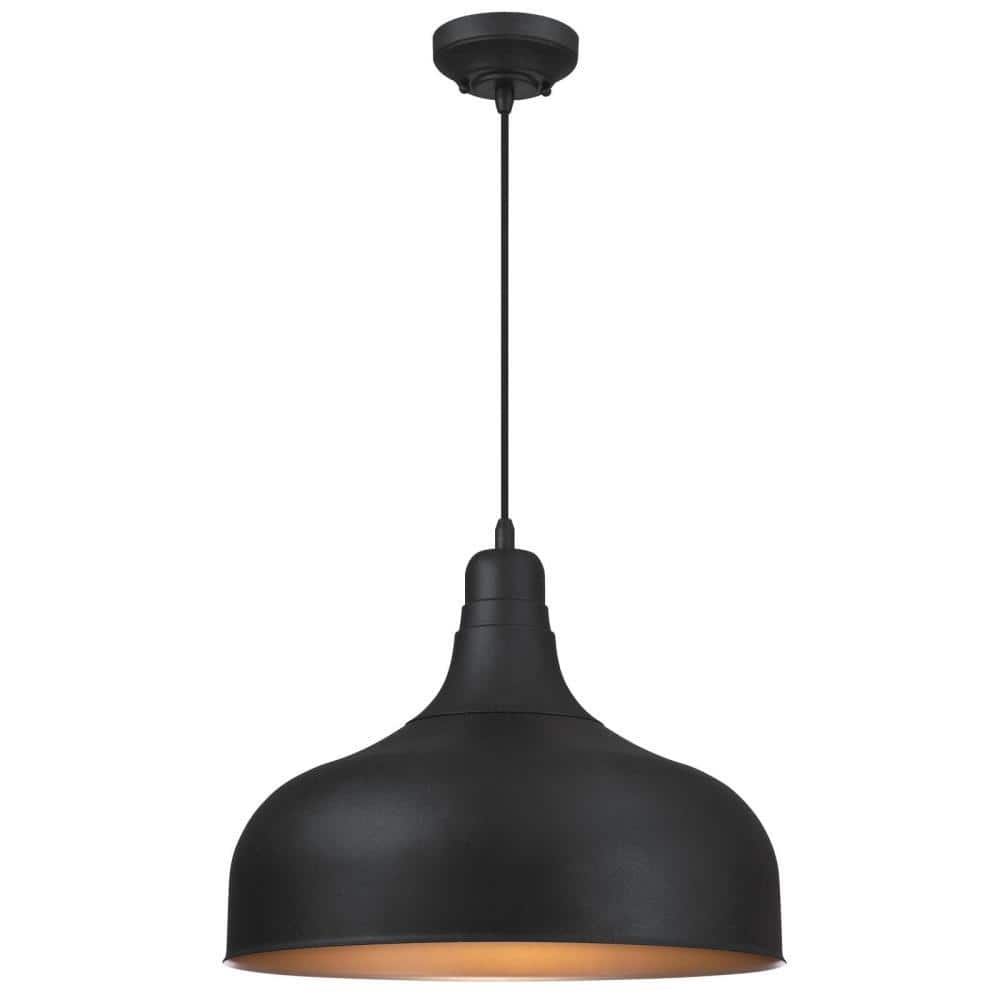 Bronze Mini Pendant with Textured Glass Shade