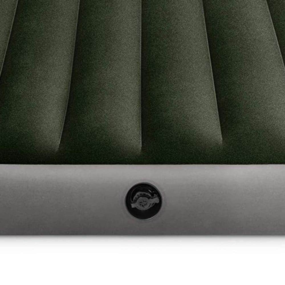 Queen Size Gray Vinyl Air Mattress with Built-In Pump