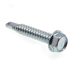 Self-Drilling Indented Hex Washer Head Zinc Plated Steel Prime-Line 9033038 Sheet Metal Screw Pack of 75 14 X 1 in 