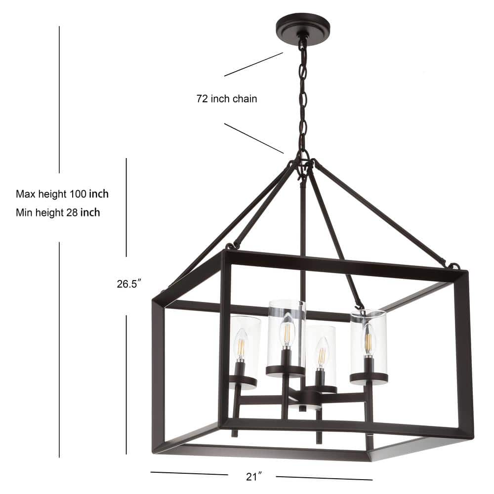 Anna Oil-Rubbed Bronze LED Lantern Pendant with Clear Glass