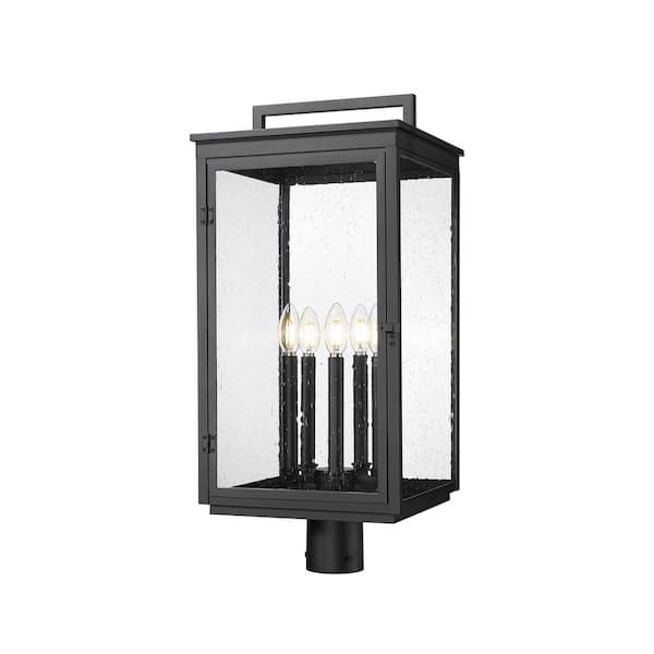 Hartwell 26.75 in. 5 light Sand Black Aluminum Hardwired Outdoor Marine Grade Post Light with No Bulb Included