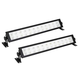 72-Watt Equivalent 4500 Lumens 180-Degree Black LED Flood Light Dimmable Wall Washer Light with Remote (2-Pieces)