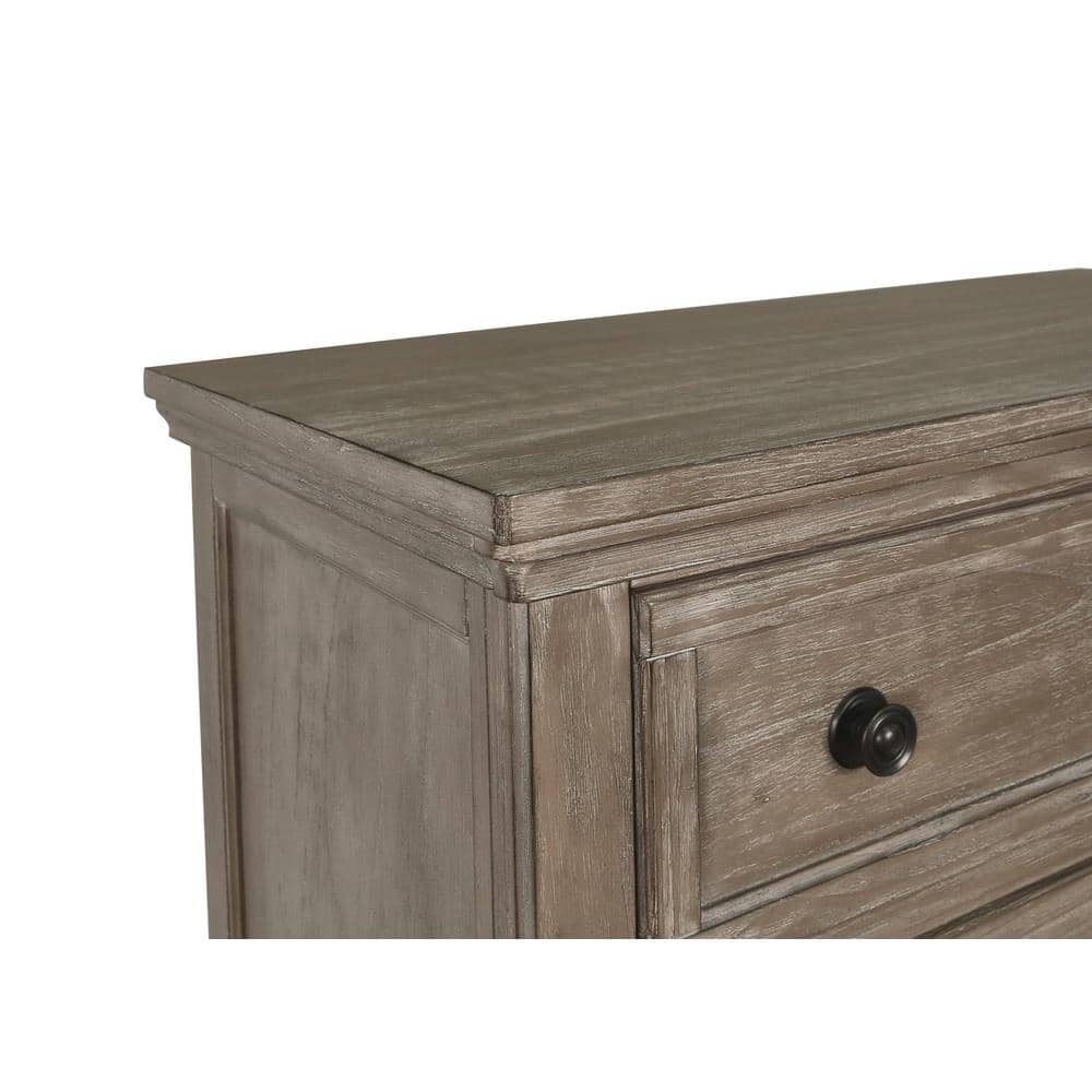 Allegra 5-Drawer Brown Solid Wood Chest with Felt Lined Drawer