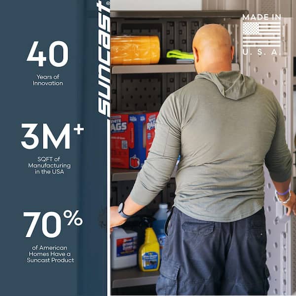 Suncast Plastic Freestanding Garage Cabinet in Platinum (40 in. W