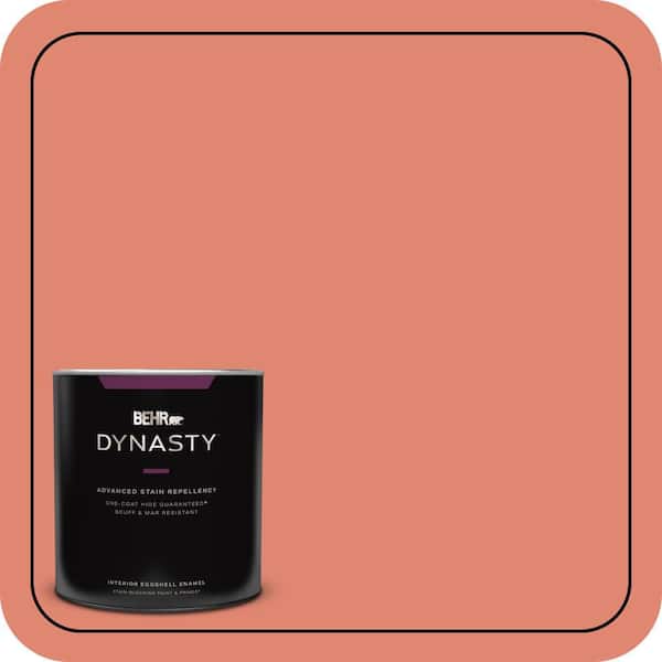 BEHR DYNASTY 1 qt. #200D-5 Guava Jam Eggshell Enamel Interior Stain-Blocking Paint & Primer