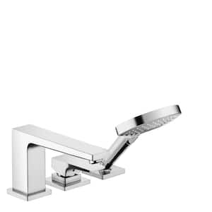 Metropol 2-Handle Deck Mount Roman Tub Faucet with Hand Shower in Chrome