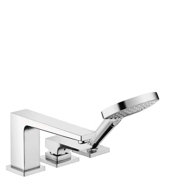 Hansgrohe Metropol 2-Handle Deck Mount Roman Tub Faucet with Hand Shower in Chrome