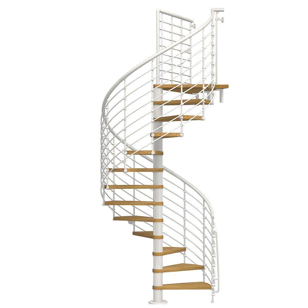 Arke Oak70.Xtra 51 in. White Spiral Staircase Kit K26128 - The Home Depot