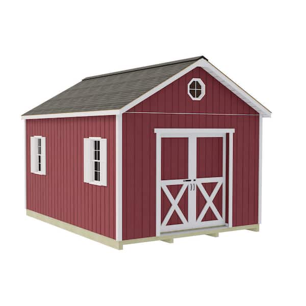 Crafter's Connection 12 ft. x 16 ft. Wood Shed Kit with Convenient Sliding Doors and FortressFloor