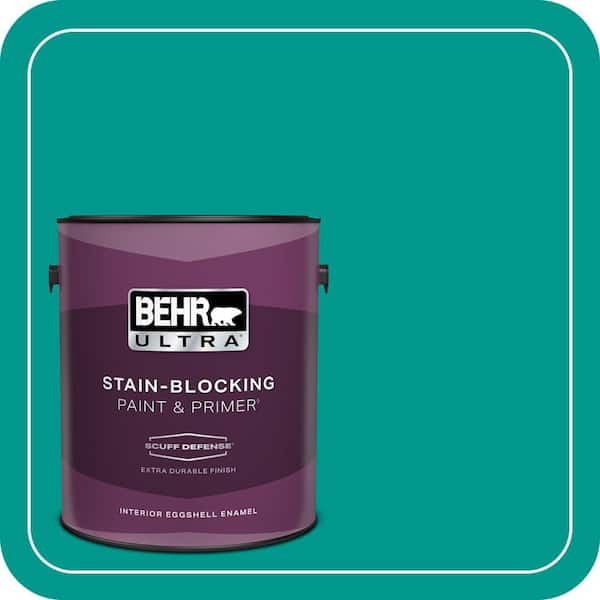 BEHR ULTRA 1 gal. #S-G-490 Intense Teal Extra Durable Eggshell Enamel Interior Paint & Primer