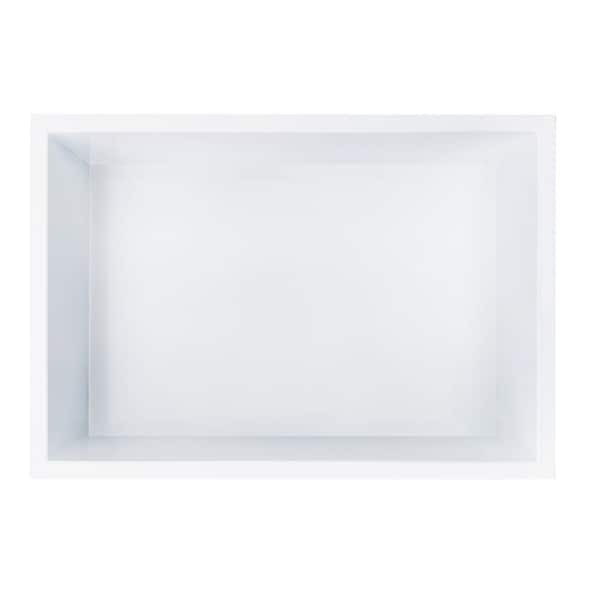 JAG PLUMBING PRODUCTS Showroom Series 12 in. x 18 in. Stainless Steel Shower Niche in White
