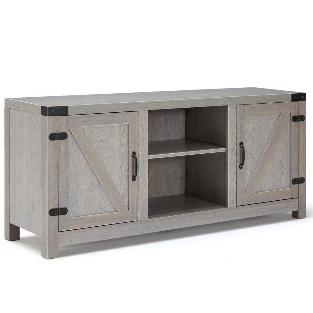 58.07 in. W x 15.74 in. D x 24.8 in. H Bathroom Gray Linen Cabinet