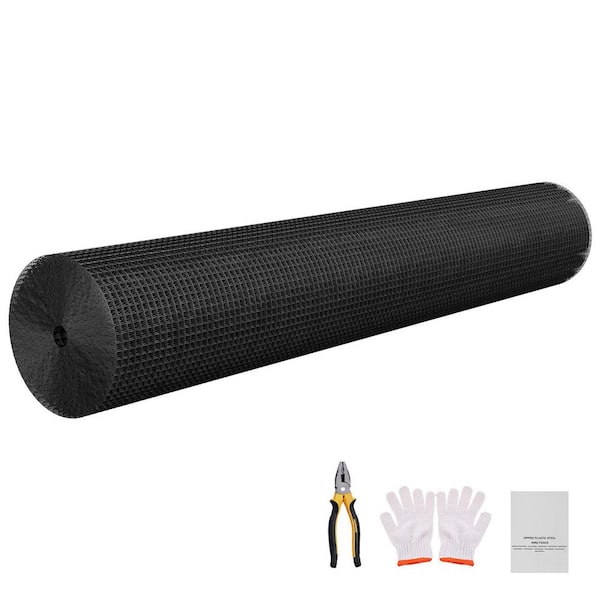 Hardware Cloth 60 in. x 50 ft., 1/2 in. 19 Gauge Galvanized Wire Mesh Roll, Weather-Resistant Vinyl Coated Garden