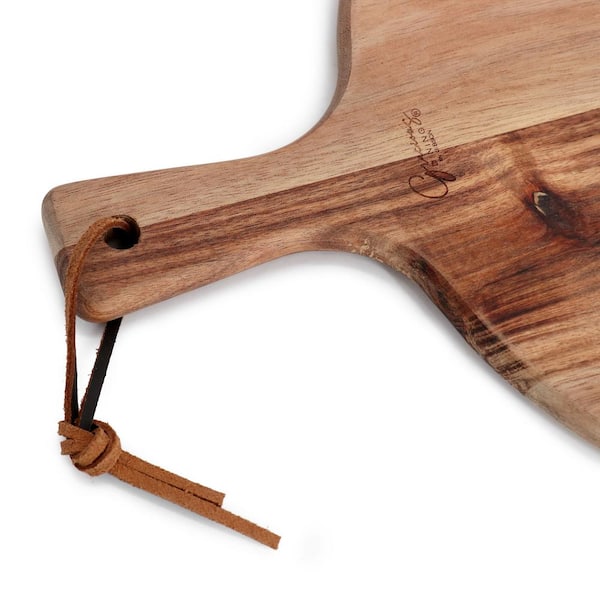 Jeanne Fitz Wood Plus White Collection Acacia Wood Rectangle Charcuterie Board