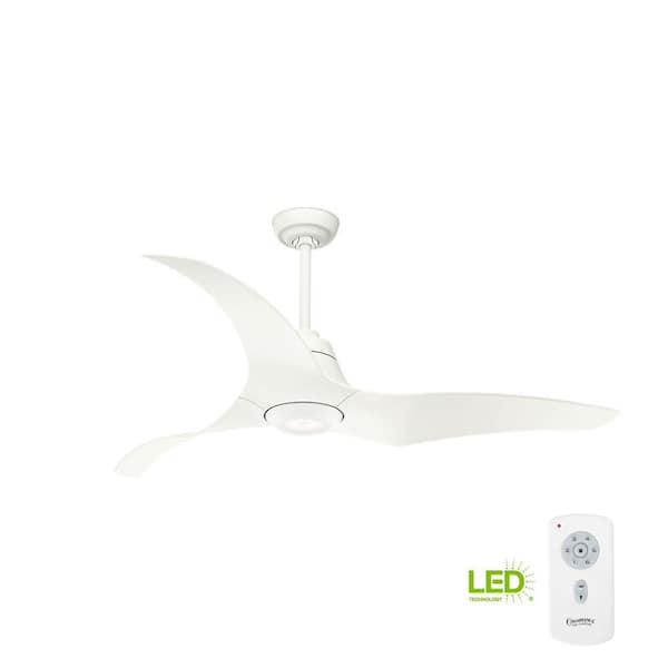 Casablanca Stingray DC LED 60-in Porcelain White Indoor Ceiling Fan with Remote (3-Blade)