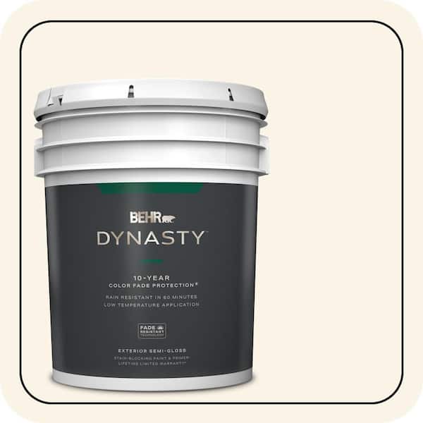 BEHR DYNASTY 5 gal. #W-D-200 Pot of Cream Semi-Gloss Exterior Stain-Blocking Paint & Primer