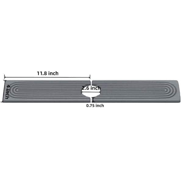 0.5 in. H x 23.6 in. W x 4 in. D Dark Gray Quick Dry Sink Splash Guard, Sink Faucet Mat, Stone Sink Tray for Kitchen
