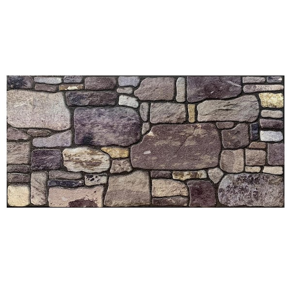 Dundee Deco 4/5 in. x 3-1/4 ft. x 1-3/5 ft. Purple Cream Multi-Colored Faux Stone Styrofoam 3D Decorative Wall Paneling 5-Pack