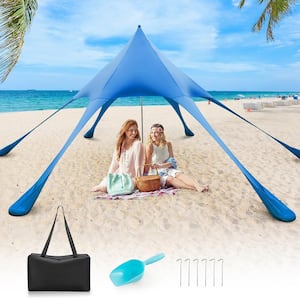 20 ft. x 20 ft. Beach Sunshade Canopy UPF50 Plus with Carry Bag and 8 Sandbags and Shovel