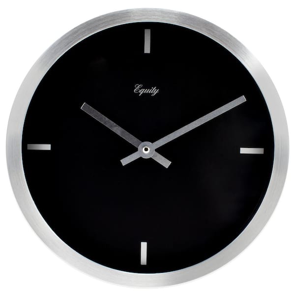 Equity by La Crosse 10 in. Round Brushed Aluminum Analog Wall Clock