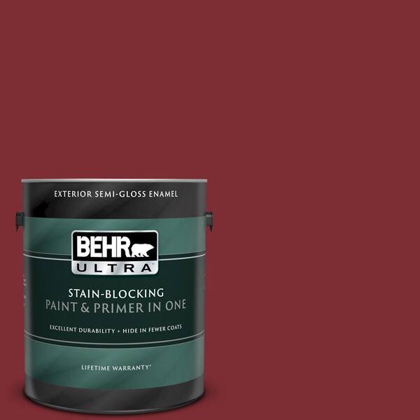 BEHR ULTRA 1 gal. #UL110-2 Raw Cinnabar Semi-Gloss Enamel Exterior Paint and Primer in One