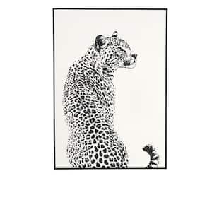1- Panel Leopard Framed Wall Art Print with Black Spots 40 in. x 28 in.