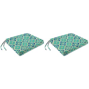 19 in. L x 17 in. W x 2 in. T Outdoor Rectangular Chair Pad Seat Cushion in Adonis Capri (2-Pack)