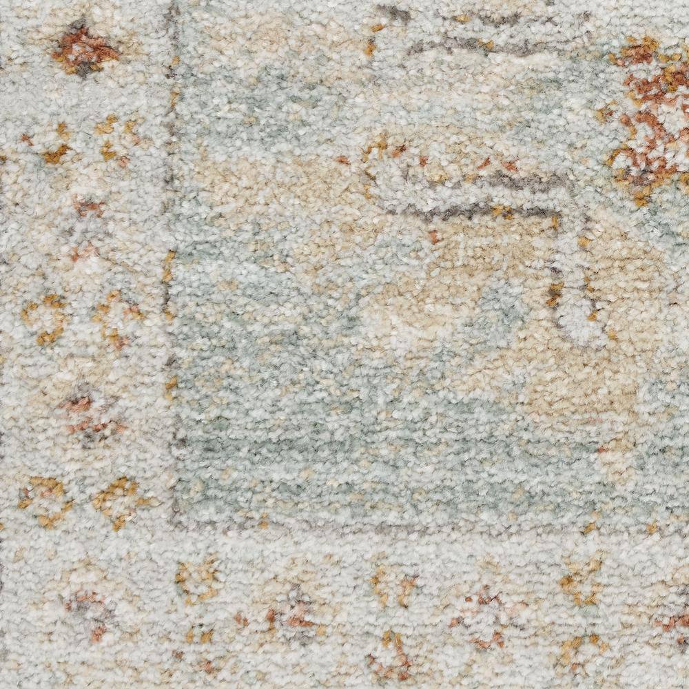 Mint Green Vintage Persian Style Runner Rug with Fringe Edges