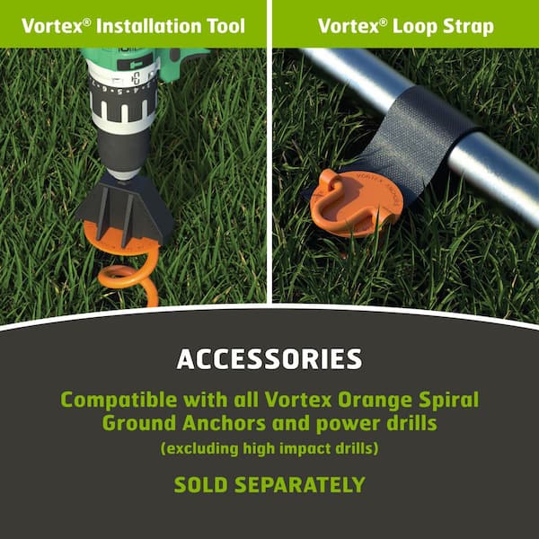 Vortex - 8 in. Steel Folding Ring Spiral Ground Anchor