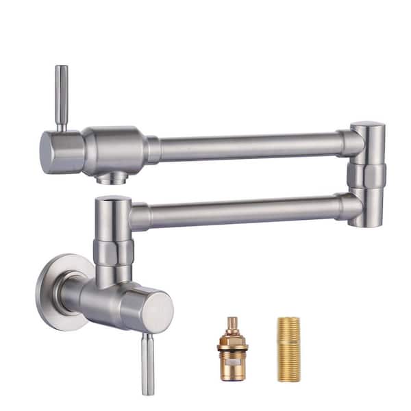 ALEASHA Wall Mounted Pot Filler in Brushed Nickel