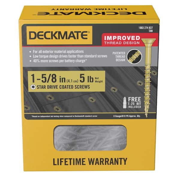 DECKMATE #8 x 1-5/8 in. Star Flat-Head Wood Deck Screw 5 lbs.-Box (735-Piece)