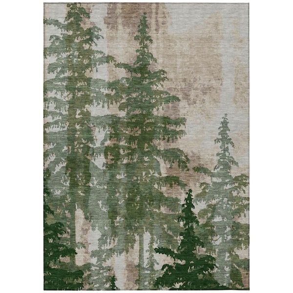 Chantille Machine Washable Indoor/Outdoor Abstract ACN2833 Basil 10 ft. x 14 ft. Area Rug